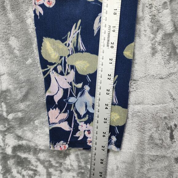 Terra & Sky Jeans Womens 0X (14W) Blue Floral Print High Rise Jegging Stretch - Picture 10 of 12